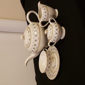 Vintage blue floral tea set